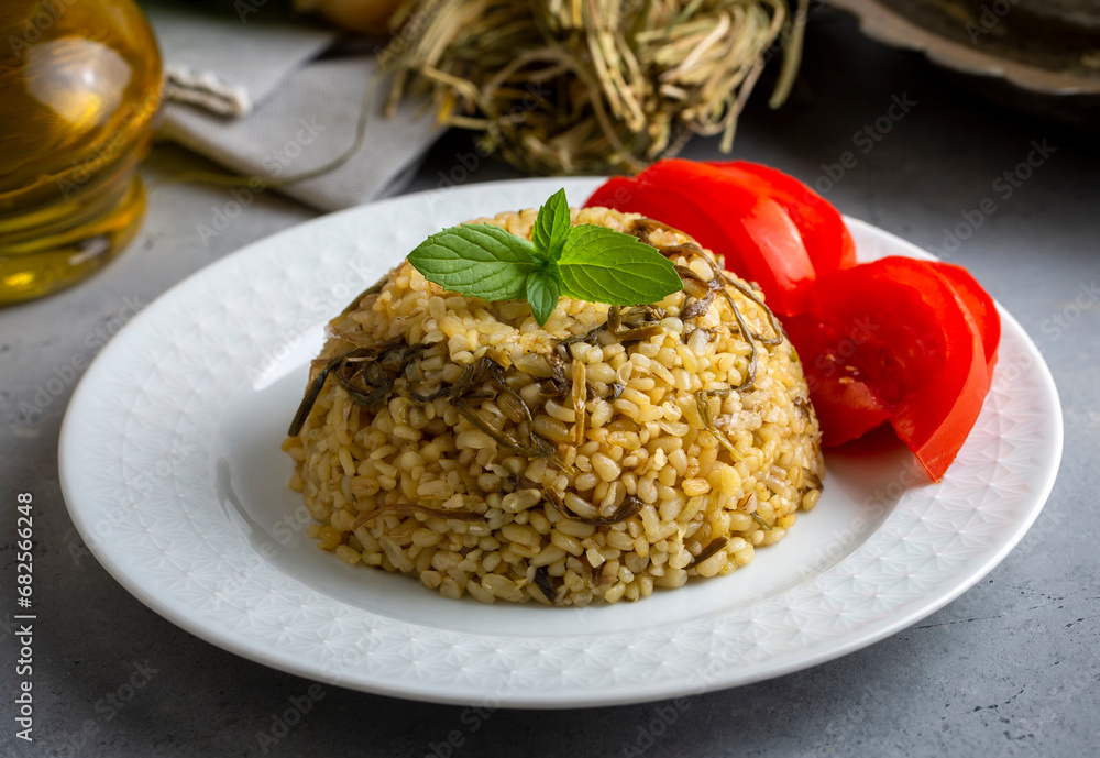 Herbed bulgur pilaf. Herbed bulgur pilaf.