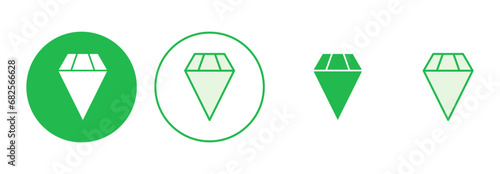 Diamond icon set. diamond gems vector icon.