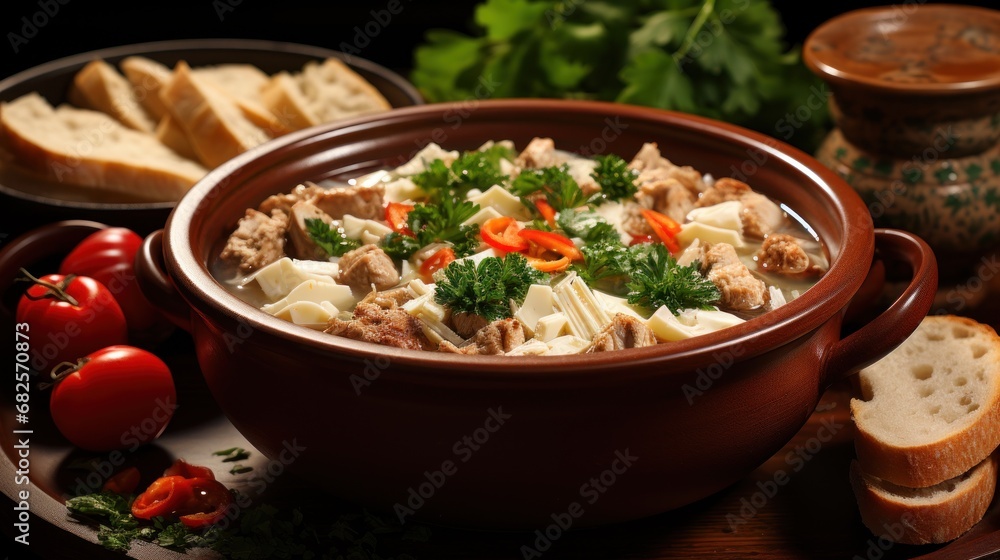 A bowl with meat soup UHD wallpaper A bowl with meat soup UHD wallpaper