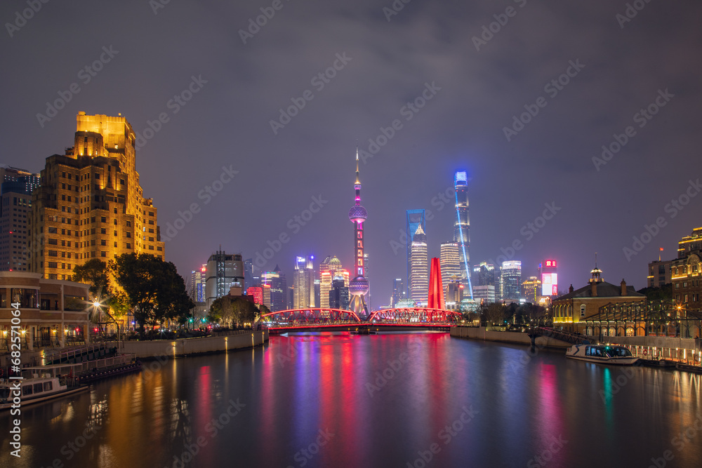 Lujiazui, Pudong New Area, Shanghai-city architecture night scene Lujiazui, Pudong New Area, Shanghai-city architecture night scene
