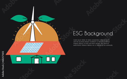 Sustainable environment banner. Design business template. ESG concept. Vector illustration for website, landing page