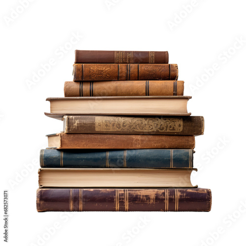 stack of old books on transparent background PNG image