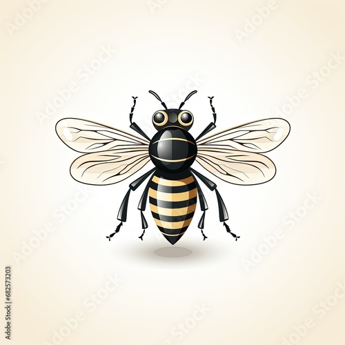 Cartoon Bee Illustration in Peaceful Atmosphere