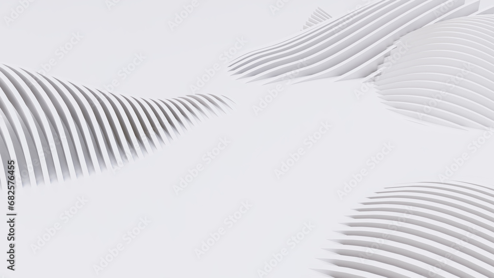 Abstract Curved Shapes. White Circular Background. Abstract Curved Shapes. White Circular Background.