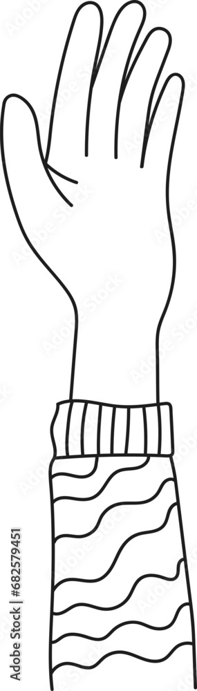 Obraz premium Hand Up Doodle
