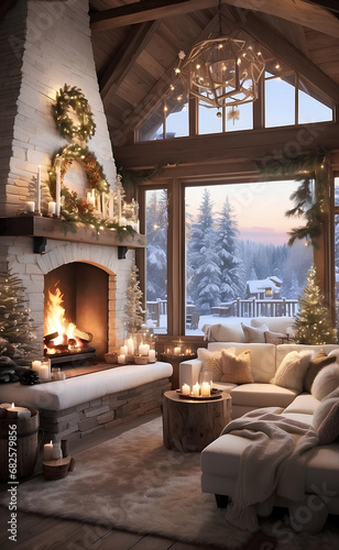 A cozy house with a Christmas decoration.