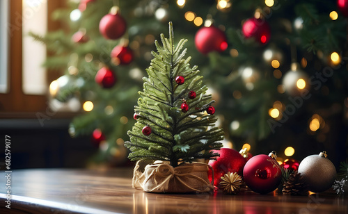 Christmas tree with elegant Christmas decoration.