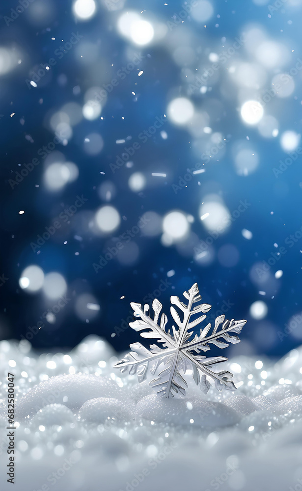 Falling snowflakes and Bokeh with white and blue background. Falling snowflakes and Bokeh with white and blue background.