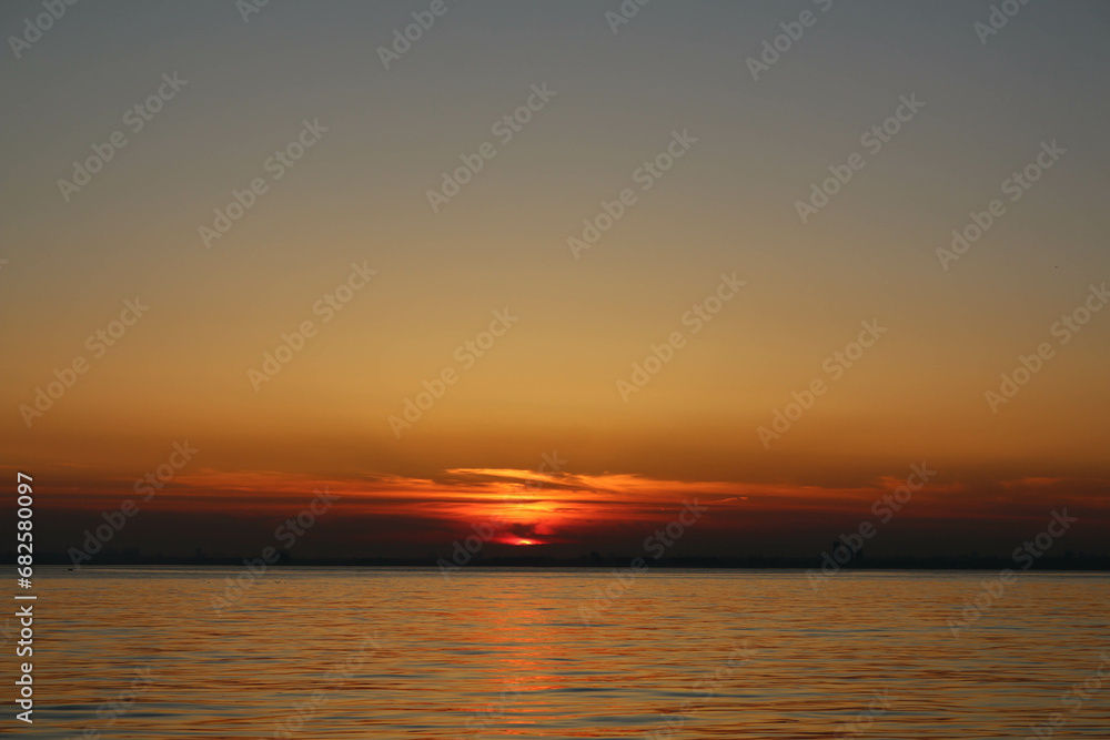 Orange sunset over the Marmara Sea, Istanbul, Turkey. Orange sunset over the Marmara Sea, Istanbul, Turkey.
