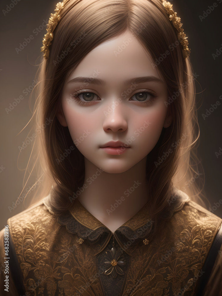 Fototapeta premium Girl of the last century.. Girl with sad eyes