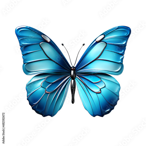 Blue butterfly isolated on white background with clipping path.  © Yaroslav