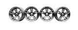Modern silver rim wheels over isolated transparent background