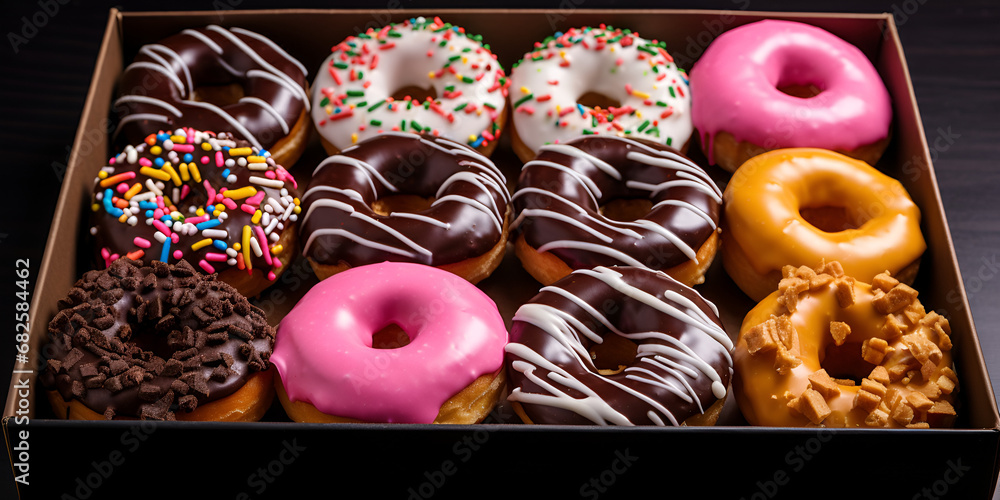 Box of Tempting Mixed Flavored Donuts