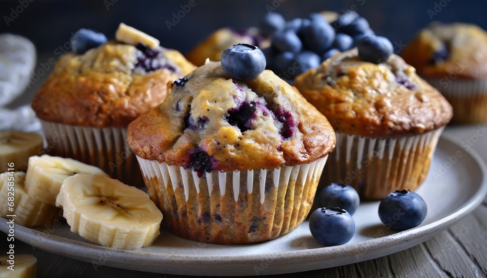 blueberry muffins with banana