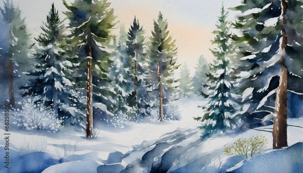 winter landscape with trees