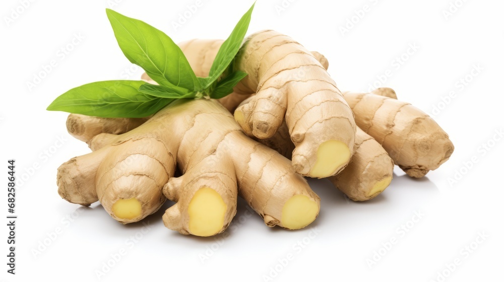 Fresh ginger root isolated on white background Fresh ginger root isolated on white background