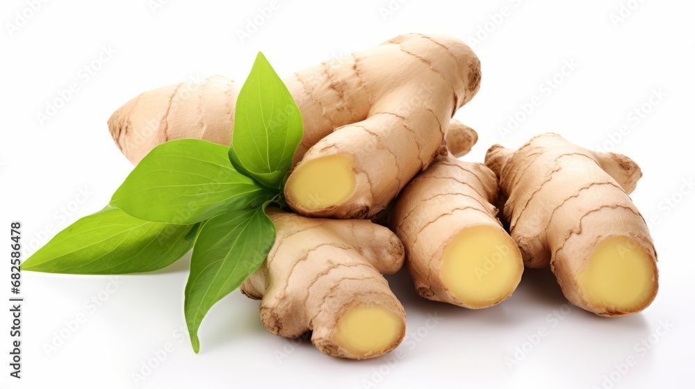 Fresh ginger root isolated on white background Fresh ginger root isolated on white background