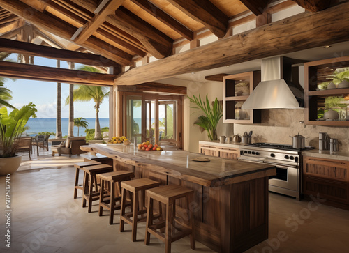Caribbean resort style kitchen home room  © josepperianes