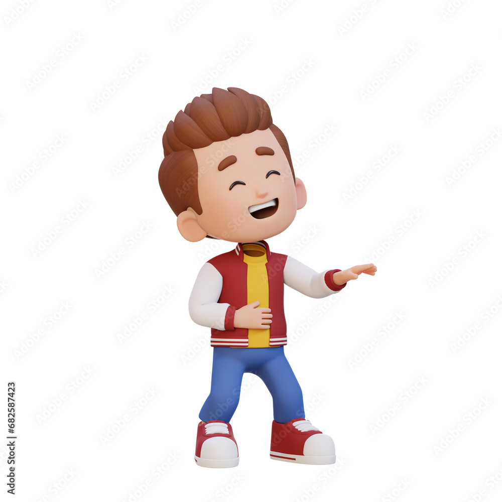 Fototapeta premium 3D cute boy laughing