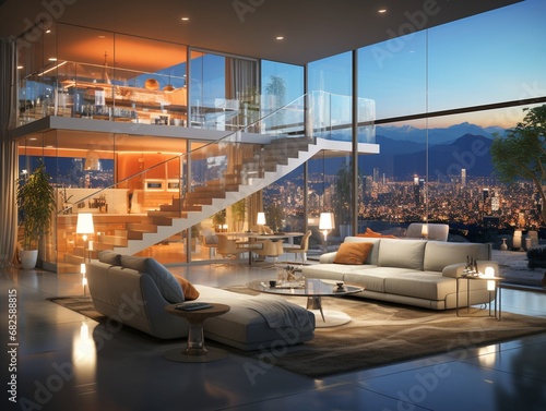 Futuristic modern living room