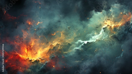 fire in space background texture