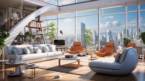Futuristic modern living room