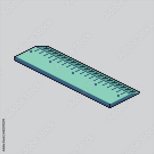 Pixel art illustration Ruler. Pixelated Ruler. Measuring ruler
pixelated for the pixel art game and icon for website and video game. old school retro.