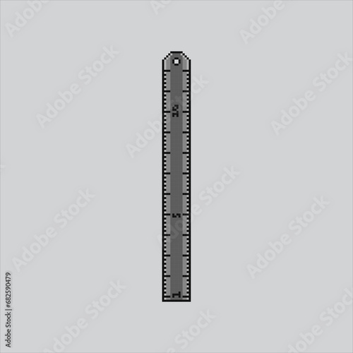 Pixel art illustration Ruler. Pixelated Ruler. Measuring ruler
pixelated for the pixel art game and icon for website and video game. old school retro.