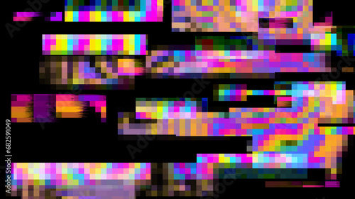 Abstract lo-fi glitched background with flickering pixel noise.  photo