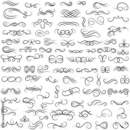 Vector graphic elements for design vector elements. Swirl elements decorative illustration. Classic calligraphy swirls, greeting cards, wedding invitations, royal certificates and graphic design.