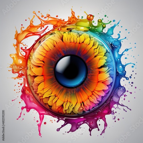 Colorful retina abstract art with generative AI