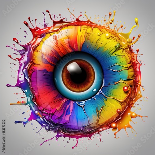 Colorful retina abstract art with generative AI