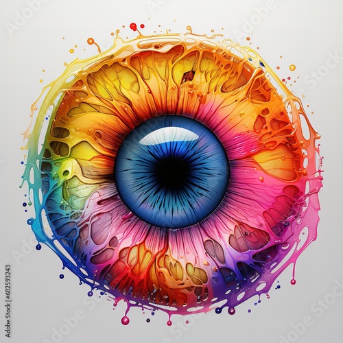 Colorful retina abstract art with generative AI
