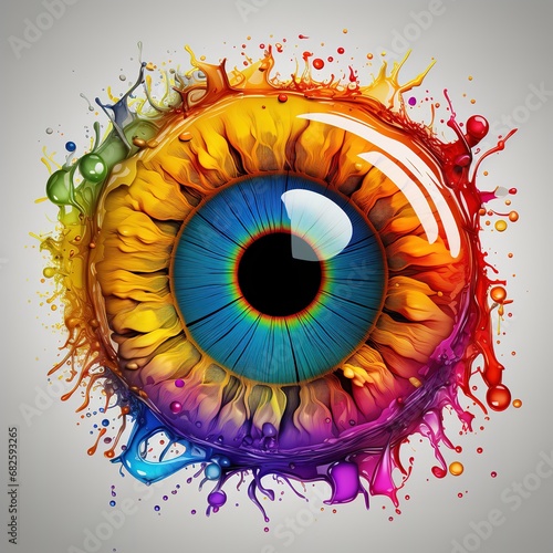 Colorful retina abstract art with generative AI