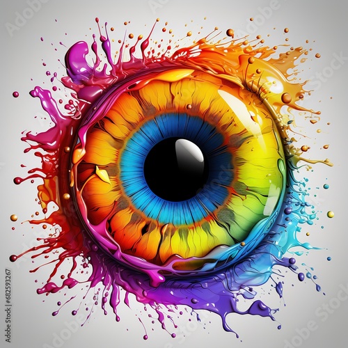Colorful retina abstract art with generative AI