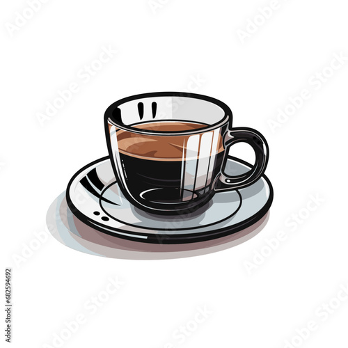 Vector, glass cup of coffee