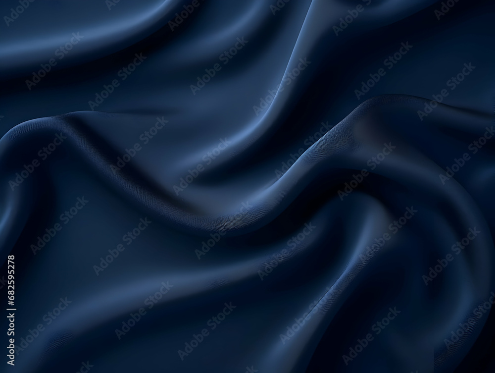 Fototapeta premium Luxury navy blue cloth and fabric background, abstract dark blue clothing fabric background, ai generated photo