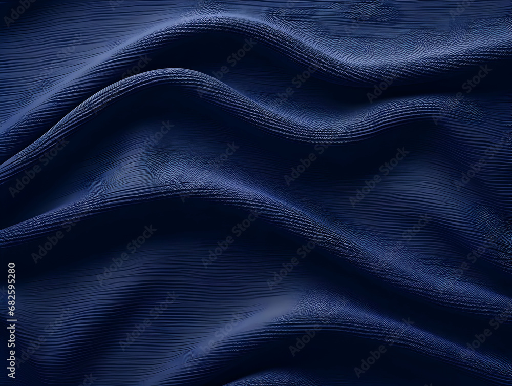 Fototapeta premium Luxury navy blue cloth and fabric background, abstract dark blue clothing fabric background, ai generated photo