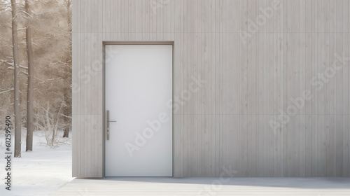 industrial style house with iron door