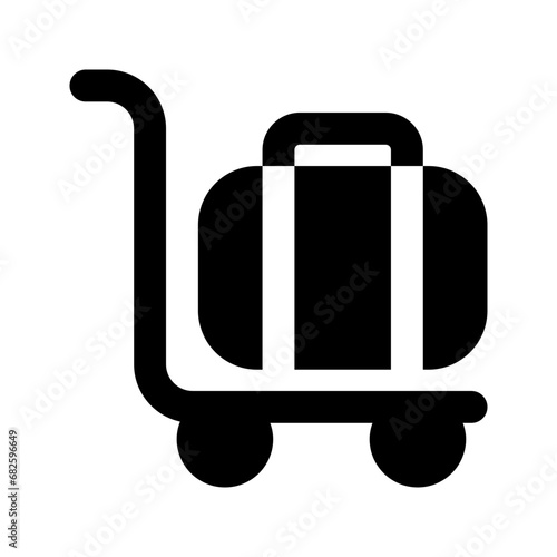 luggage cart glyph icon