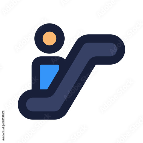 escalator flat line icon