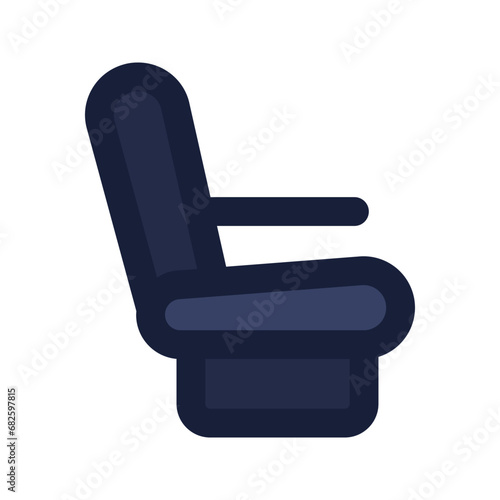 seat flat line icon
