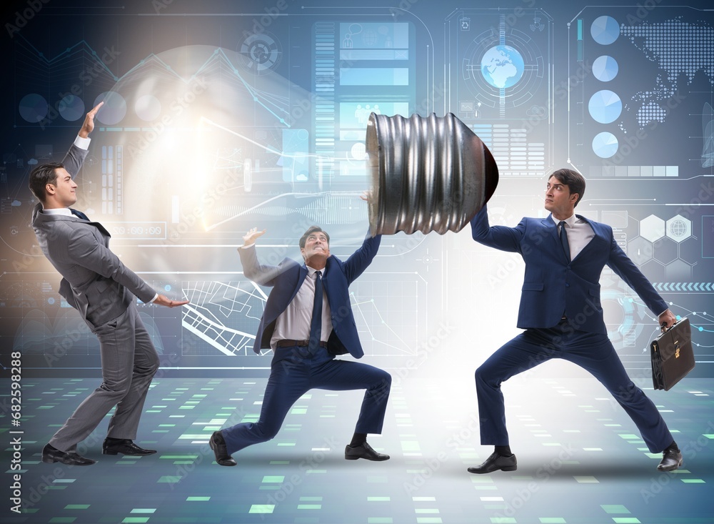 Businessmen in bright idea concept Businessmen in bright idea concept