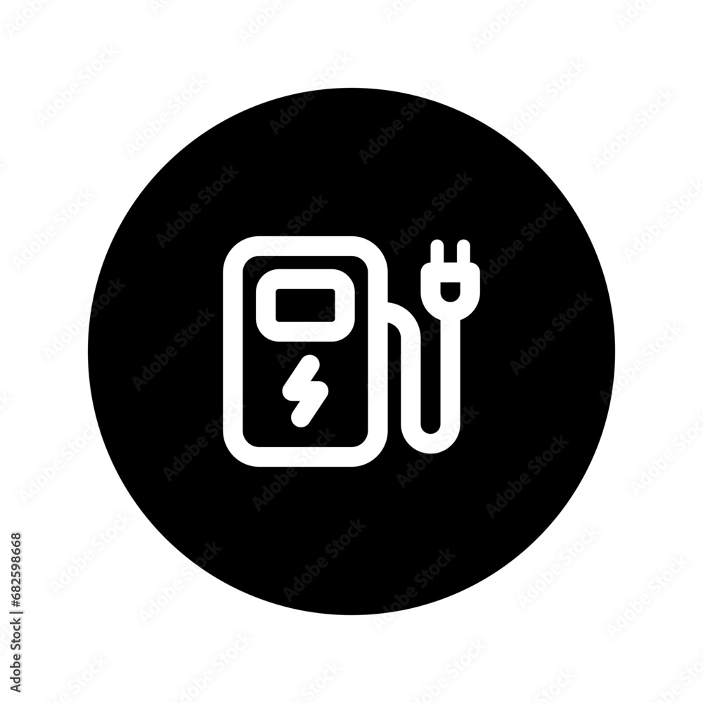 charging station line circular icon charging station line circular icon
