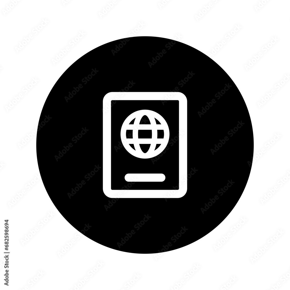 Naklejka premium passport line circular icon