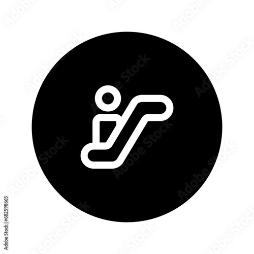 escalator line circular icon