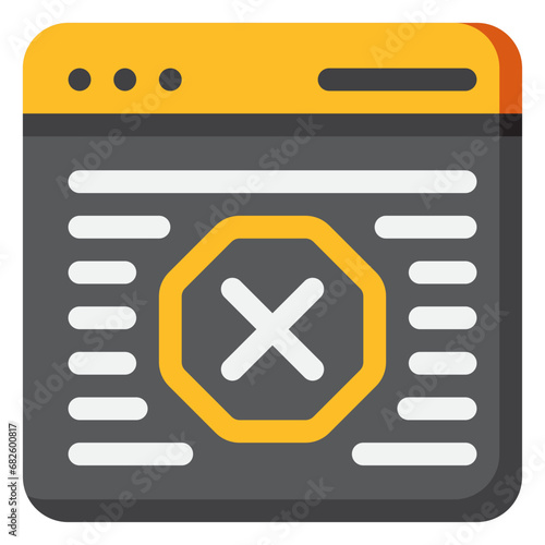 Ad Blocker Icon. Digital marketing concept. Flat icon