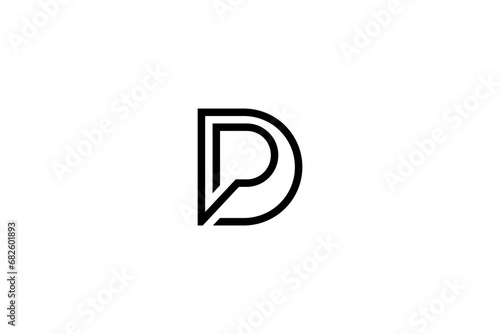 Letter DP or PD Logo Design Vector