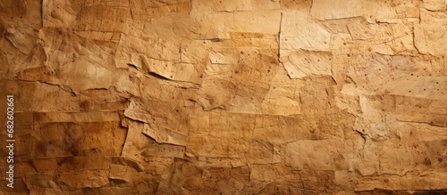 The abstract texture of the recycled paperboard used in packaging creates a unique and natural wallpaper that adds a touch of craft and recycling to any space.