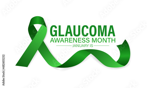 Glaucoma Awareness Month in January .Green ribbon.  Its know save your eyes. Banner, poster, card, background design. Vector design .
